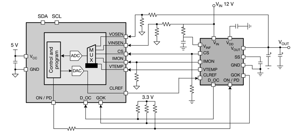 Application Circuit Diagram - Vishay SiC32309 Hot-Swap eFuse Switch